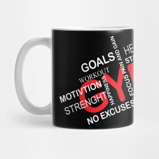 Gym Goals Motivation Straight Happiness - Best Fitness Gifts - Funny Gym Mug